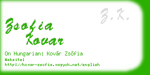 zsofia kovar business card