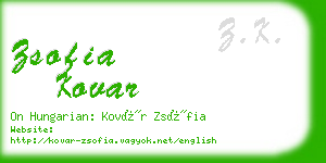 zsofia kovar business card